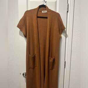 long sleeveless cardigan